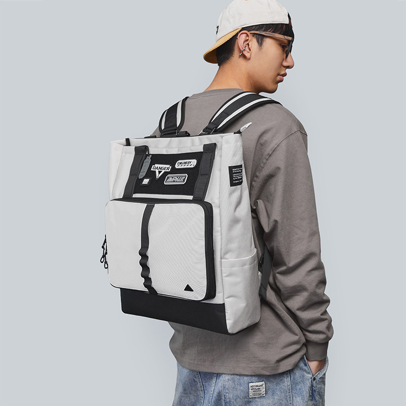 一式三用可变形可斜挎机能潮流双肩背包男女大容量旅行17寸电脑包