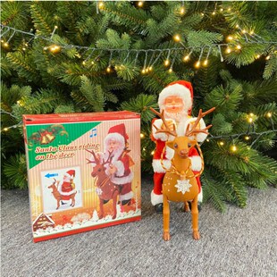 爬烟囱的圣诞老人l爬梯绳子珠帘电动玩具玩偶儿童礼物圣诞装饰品