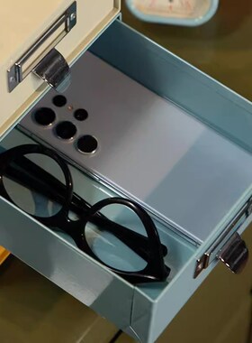 dulton金属抽屉小号收纳盒办公桌面整理置物箱可堆叠杂物文件储物