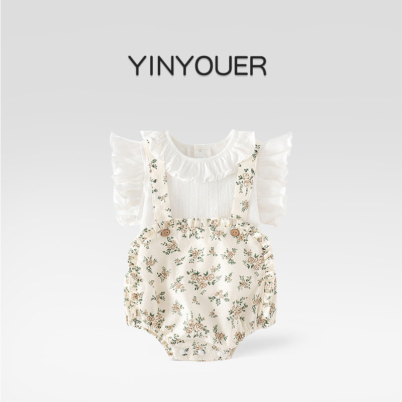 婴儿夏季薄款套装新生女宝宝夏天包屁衣背带裤T恤洋气分体两件套1,童装/婴儿装/亲子装,套装,淘宝优惠券,粉丝福利购,淘宝优惠卷