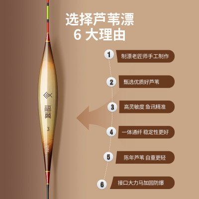 新品福翼芦苇鱼漂高灵敏轻口小碎目鲫鱼漂加粗醒目黑坑野钓浮漂防