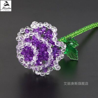 Diy handmade beaded three roses home furnishing articles