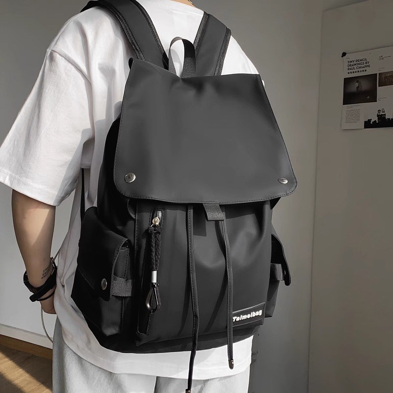 旅游轻便双肩包书包男大学生简约皮质防水高中生背包大容量英伦风