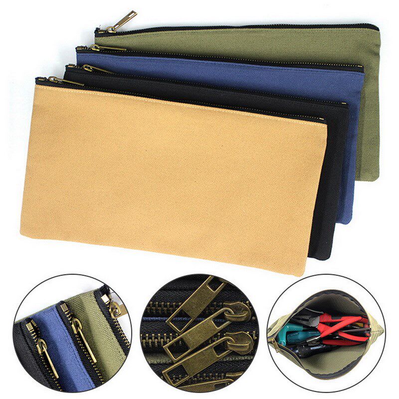 Waterproof Canvas Cloth Tool Pouch Zipper Bag Portable Zipp