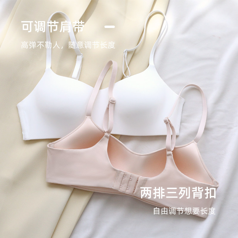 工厂销一片c式无痕内衣女夏季薄款小胸聚拢舒适胸罩少女防走光文