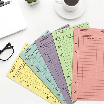 速发Office Supplies A6 Binder Expense Tracker Sheets 6 Holes