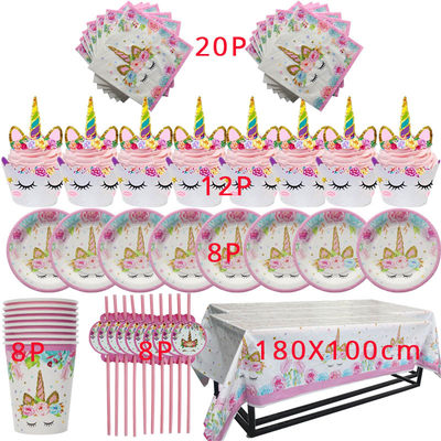 速发Unicorn Birthday Party Decoration Kids Tablecloth Dispos
