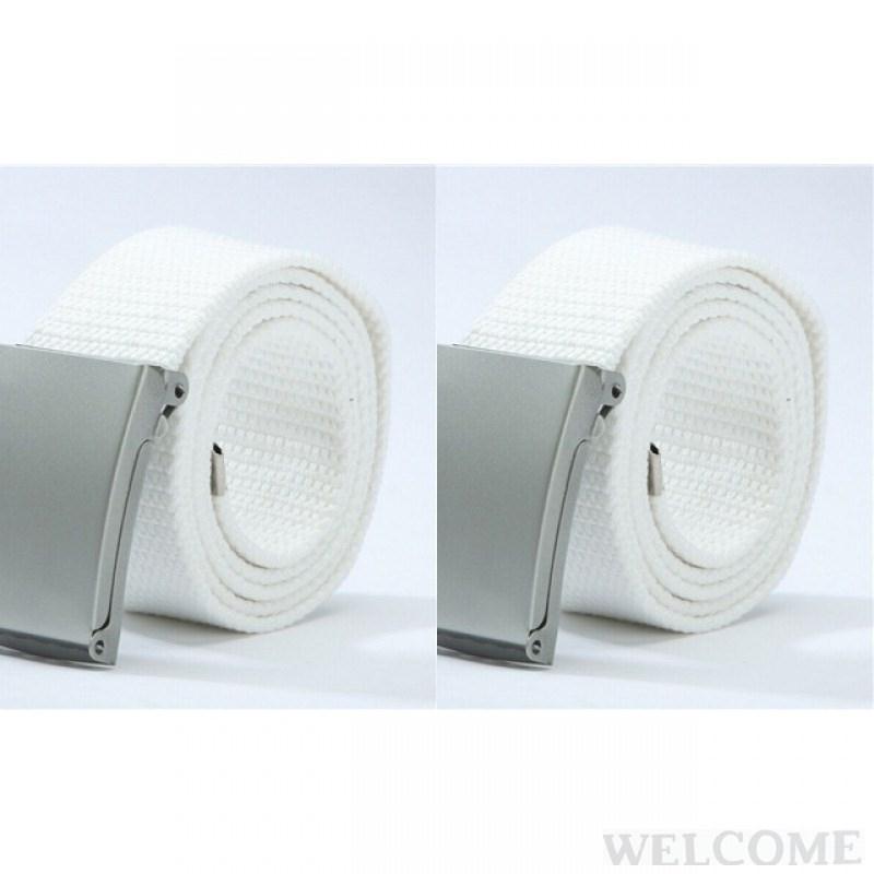 推荐Men's Cloth Belt White Teen Student Canvas Belt Automati