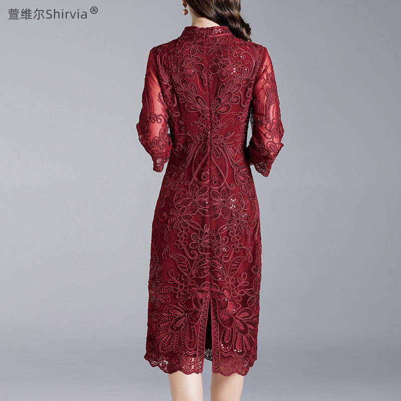 参加婚礼妈妈礼服嫁女儿丈母娘婚宴装结婚旗袍裙高贵喜婆婆洋装