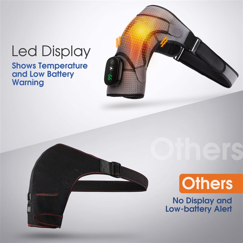 极速Adjustable LED Display Shoulder Support Brace Belt Heate