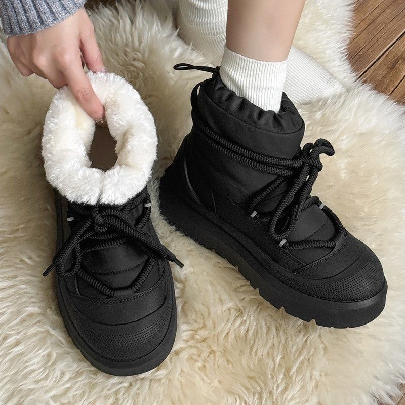 棉鞋男冬季加绒加厚马丁靴子黑色保暖高帮防寒棉靴防水厚底雪地靴