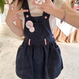 日系甜美可爱背带k连衣裙女夏森系小清新收腰显瘦俏皮花苞蓬蓬短