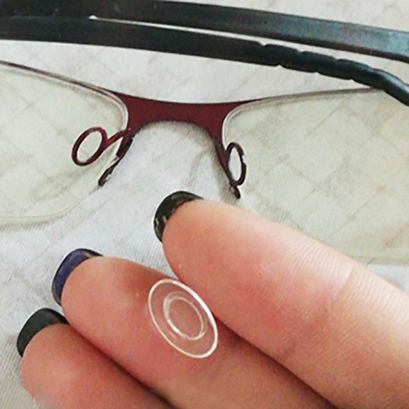 眼镜配件华椭圆卡口夹口式托叶尔诗适用近N视无框硅胶软丹鼻托垫