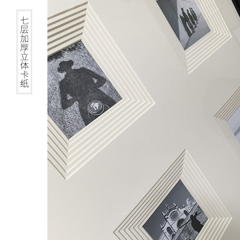 速发小众复古客厅装饰画多层立体卡纸黑白摄影挂画书房餐厅壁画墙图片