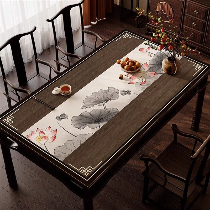 新中式木纹桌布防水防油免洗皮革餐桌垫国风防烫书桌垫pvc茶几垫,居家布艺,桌布,淘宝优惠券,粉丝福利购,淘宝优惠卷
