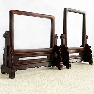 红木相框 红酸枝定制插屏框架 相框摆台实木画框S红酸枝 瓷板画框