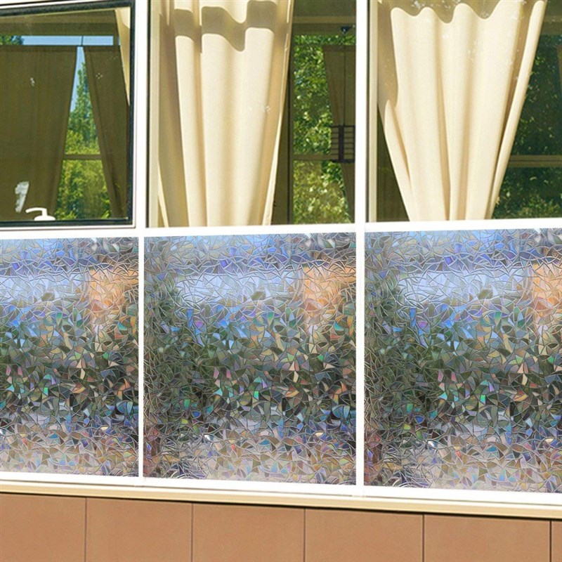 Rainbow-Decorative Window-Film Privacy Glass Stained Home Op