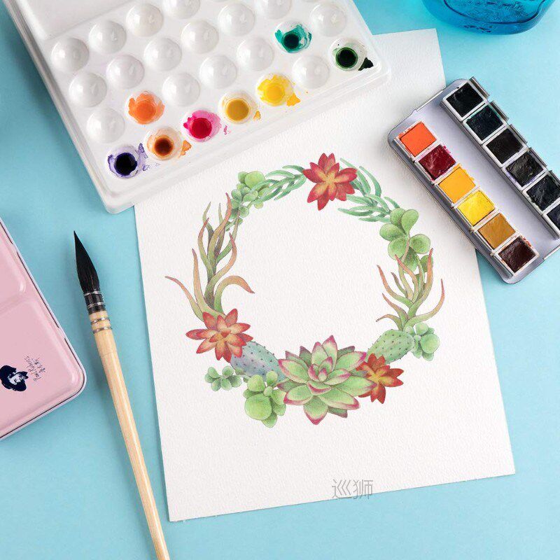 Solid Watercolor Paint Set 12/24/48 Colors Portable Metal Bo