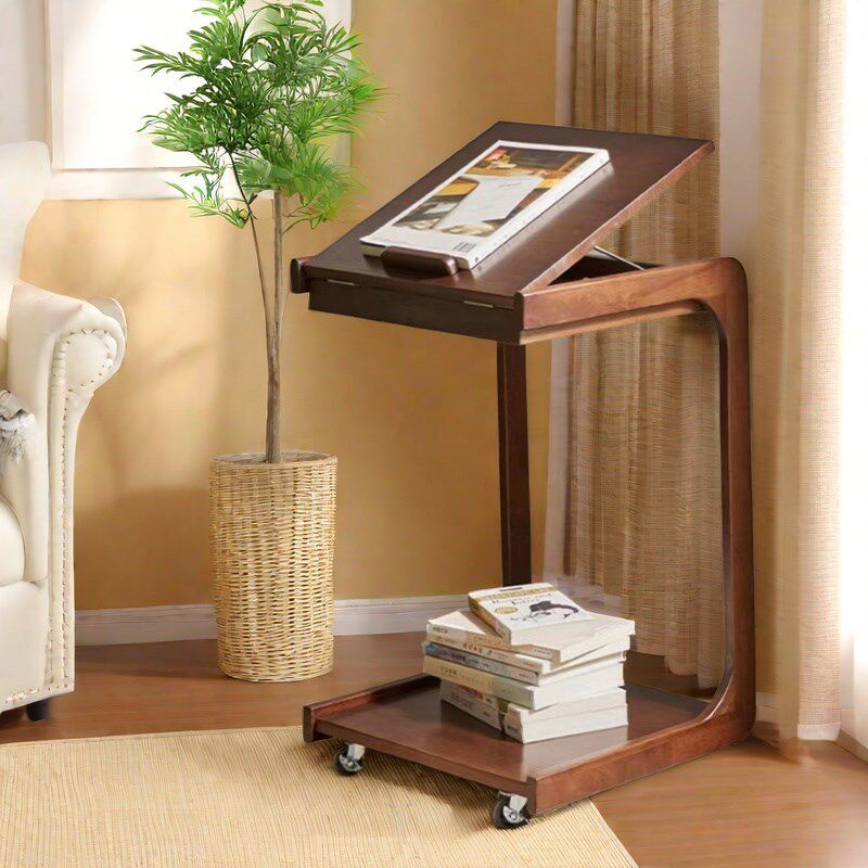 实木沙发边几可移动角几床头带轮子书桌客厅边柜C型茶几储物翻盖,住宅家具,移动边几/推车,淘宝优惠券,粉丝福利购,淘宝优惠卷