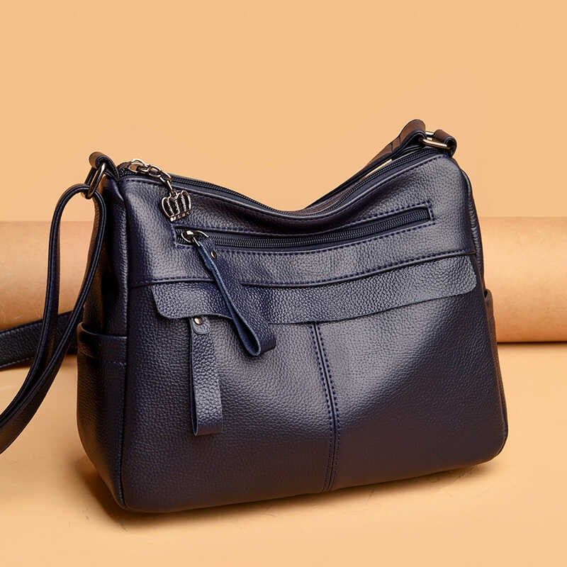 女包2025新款斜挎包时尚百搭多层休闲软皮女士中老年妈妈单肩女包