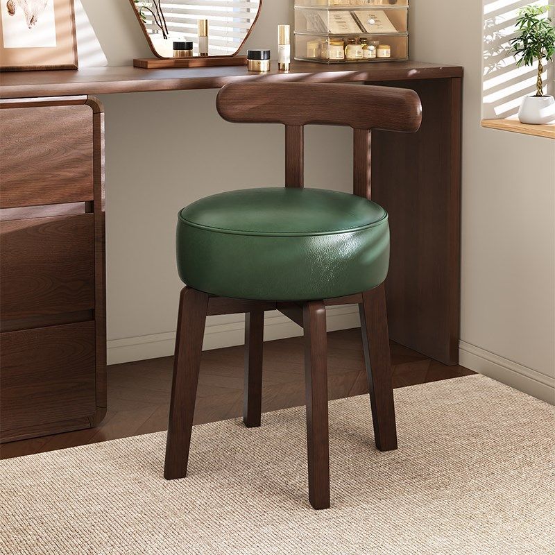 实木化妆凳新中式化妆椅女生卧室梳妆台椅子高级梳妆椅可旋转凳子