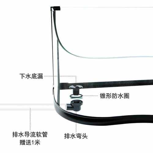 六角恐龙专用缸弧形养q乌龟缸带晒台饲养箱造景别墅大型玻璃水陆