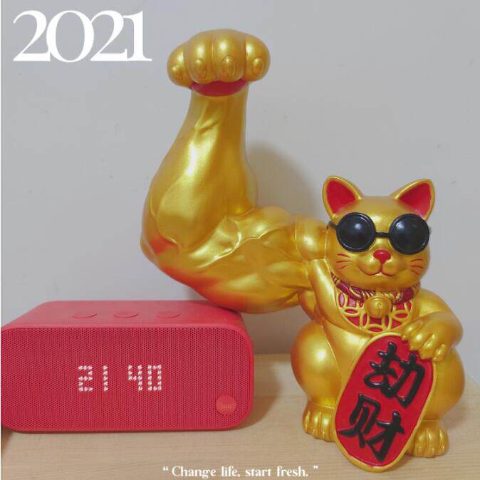 麒麟臂招财猫大力肌肉手臂劫财猫乔迁玄关办公室摆件开业搞怪礼品