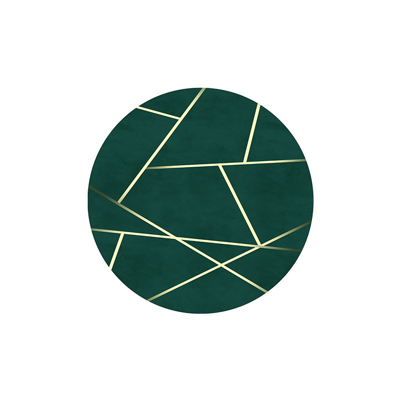 极速luxury round carpet abstract emerald living room mat圆形