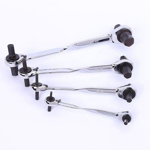 厂家五金棘轮内六角扳手 铬钼钢省力手动双头棘轮扳手