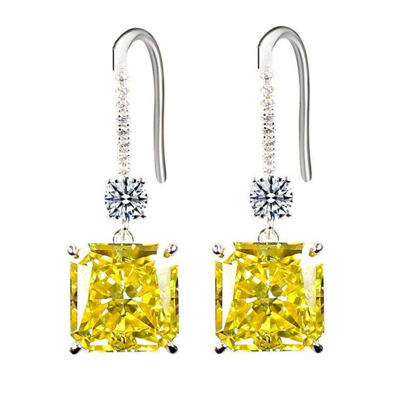 雷迪恩黄钻耳坠耳环耳钩型淡黄色高碳钻正方形冰花切割女款大气质,饰品/流行首饰/时尚饰品新,耳环,淘宝优惠券,粉丝福利购,淘宝优惠卷