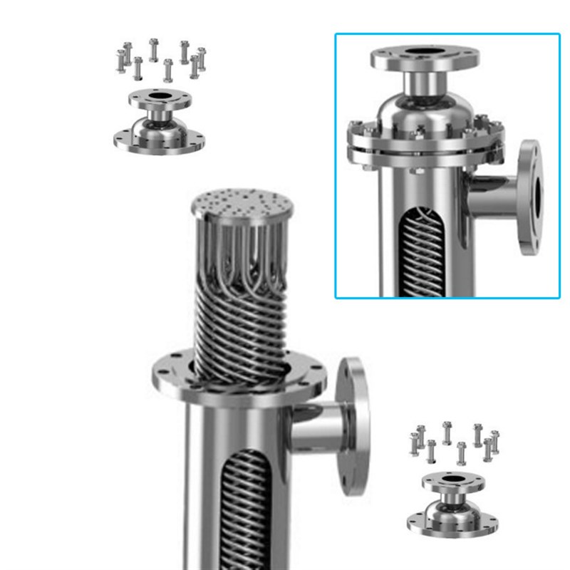 新品厂家直供螺旋缠绕管壳式汽水换热冷凝器不锈钢苯酯干燥真空冷