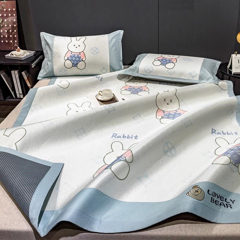 新品儿童冰丝凉席三件套床笠款藤席夏天季可机M洗婴儿可用席子202