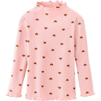 女童打底衫春秋儿j童高领上衣纯棉秋衣大童一体绒加厚加绒保暖T恤