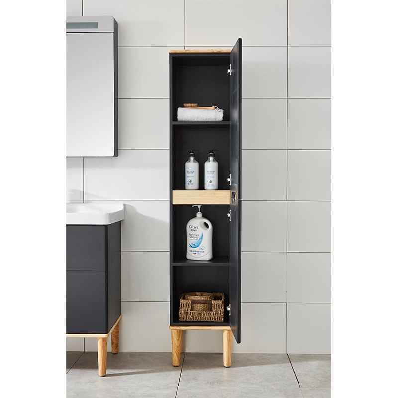 新款橡木浴室边柜实木落地边柜简约现代置物架高柜化妆室收纳储物,家装主材,浴室边柜,淘宝优惠券,粉丝福利购,淘宝优惠卷