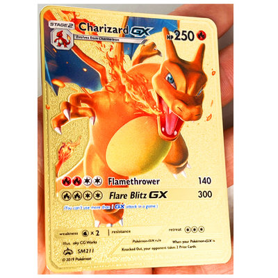 速发Pokemon 27 Styles New Mewtwo GX MEGA Gold Metal Card Sup