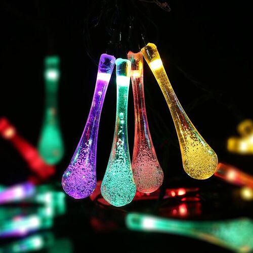 Solar Light String Solar Lamp 30LED Water Drop Christmas Dec