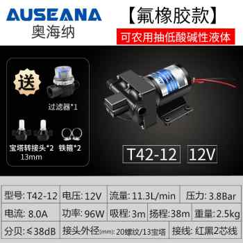 新品T42静音房车专用水泵12V24V自吸增压泵P卧式直流微小型电动隔