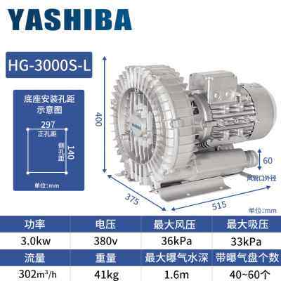 新品新品YASHIBA高压通风机加长型漩涡气泵鱼塘增氧机耐高温通风