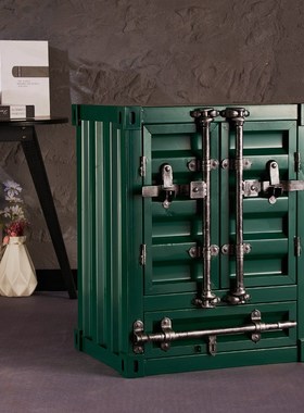 复古美式工业风集装箱置物柜收纳柜酒吧餐厅创意怀旧装饰品摆件