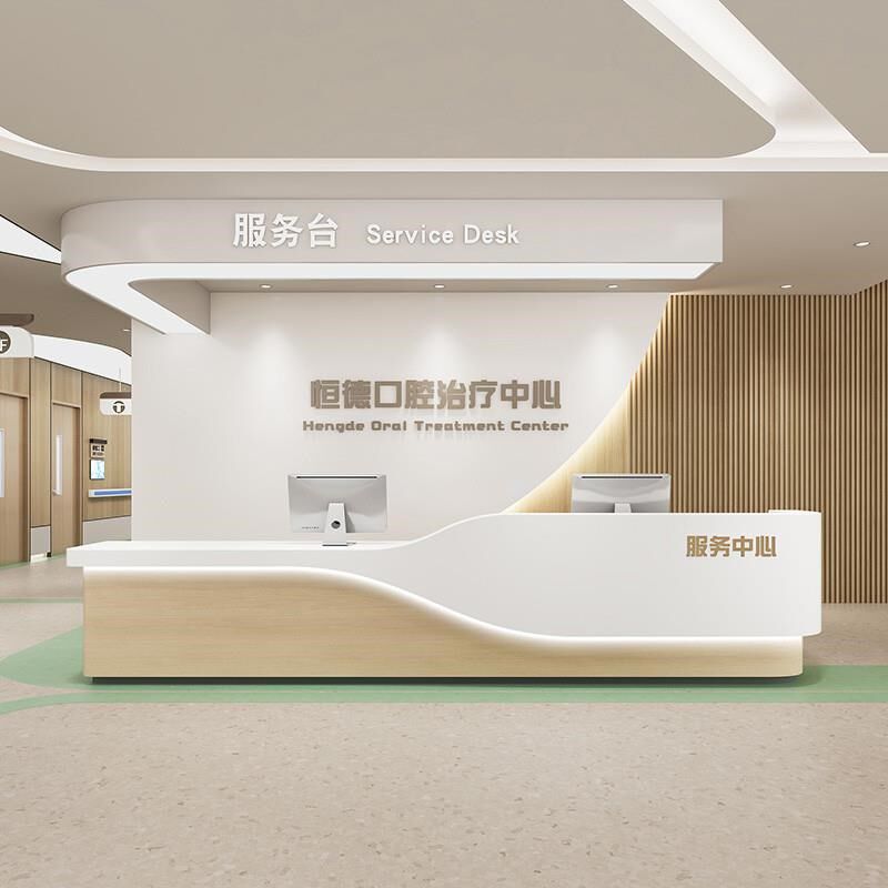 前台接待台办公电脑桌收银台店铺公司烤漆前台吧台柜台导医台定制