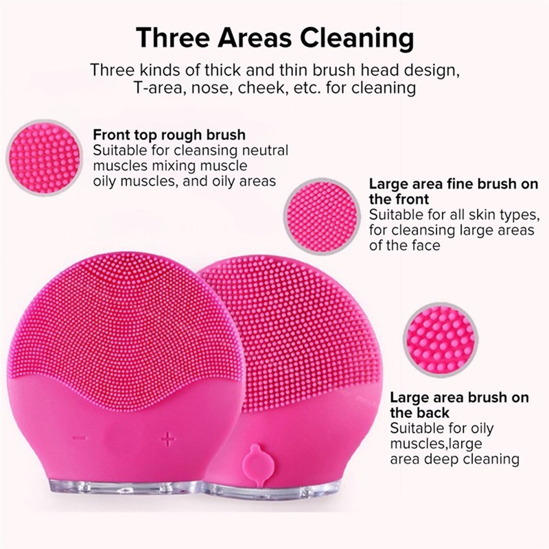 Face-Cleansing-Brush Sonic Electric Massage Skin-Care Silico