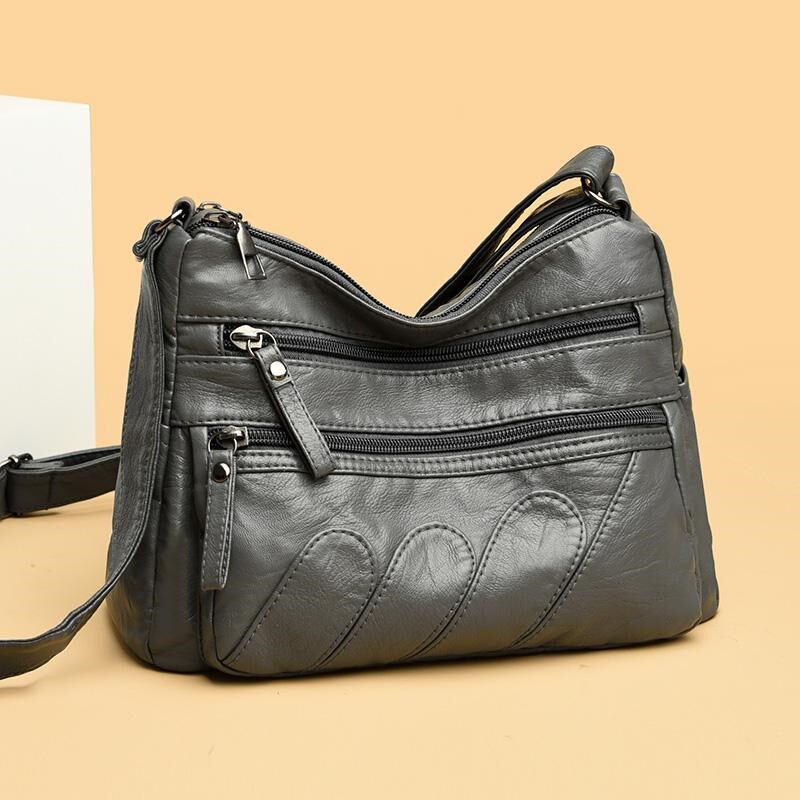 包包女式2025新款斜挎包时尚百搭大容量多层软皮中年妈妈单肩女包