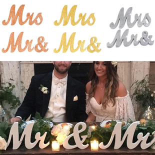 扮用品婚房布置结婚礼派对道具 MRS WEDDING字母摆件婚庆主题装