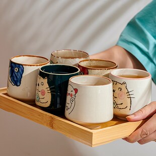 茶杯陶瓷茶具套装主人杯一人一色个人喝水杯家用办公室品茗杯