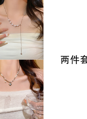 小众高货2023新款爆款珍珠项链女小众高级感锁骨链轻奢长款高级感