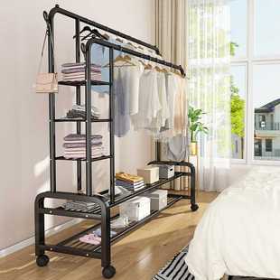 晾衣架落地家用学生宿舍折叠卧室内晒挂架子阳台置物Y简易凉衣服