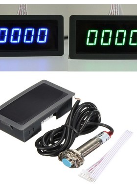 Blue Green 4 Digital LED Tachometer RPM Speed Meter+Proximit