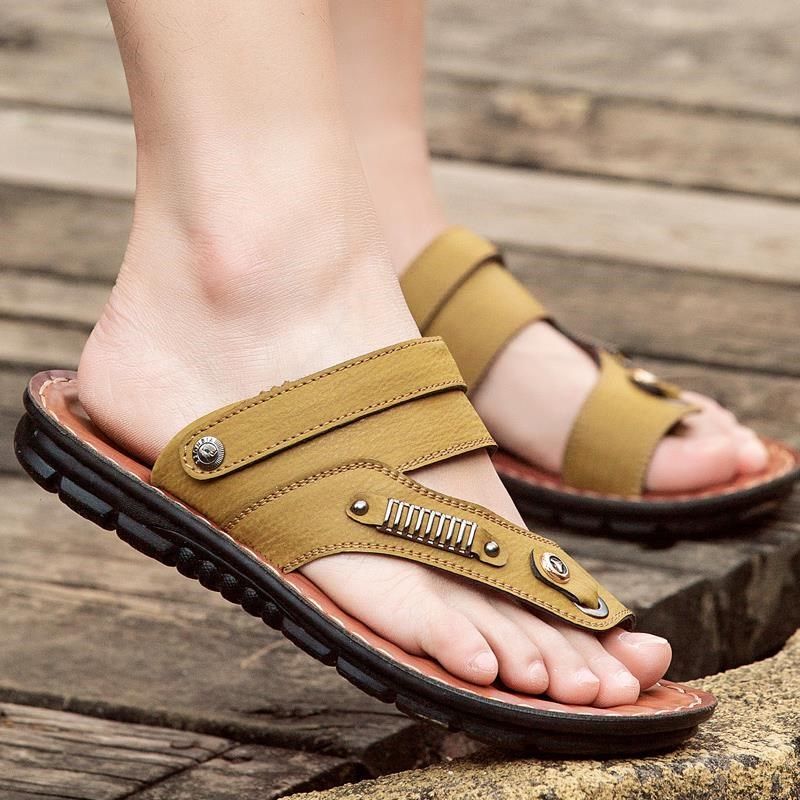 夏季2024新款凉鞋男潮夹趾外穿沙滩鞋男士凉鞋拖鞋两用防滑人字拖,流行男鞋,人字拖,淘宝优惠券,粉丝福利购,淘宝优惠卷