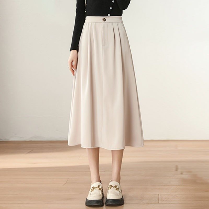 西装半身裙女黑色夏季2024高腰a字裙显瘦遮肉伞裙大码垂顺中长裙,女装/女士精品,大码半身裙,淘宝优惠券,粉丝福利购,淘宝优惠卷