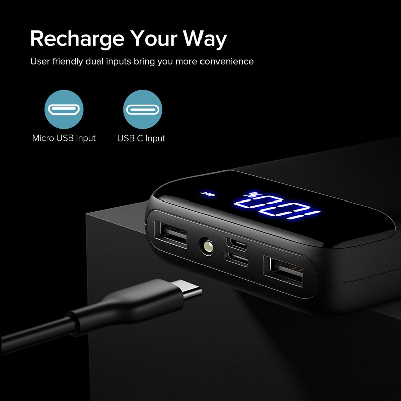 INIU Power Bank 20000mAh LED USB C Portable Charger PowerBan